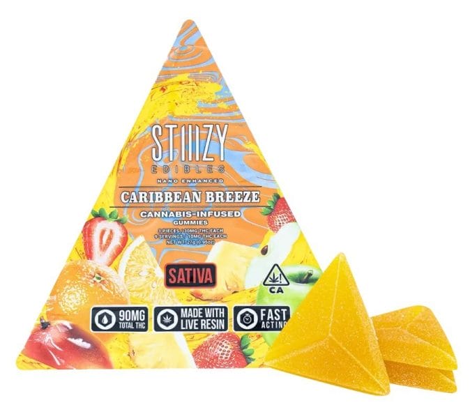 Packaging of STIIZY Caribbean Breeze, top selling edible in DC