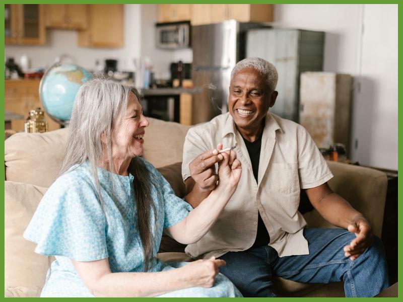 interracial older couple smoking weed together to increase pleasure before sex