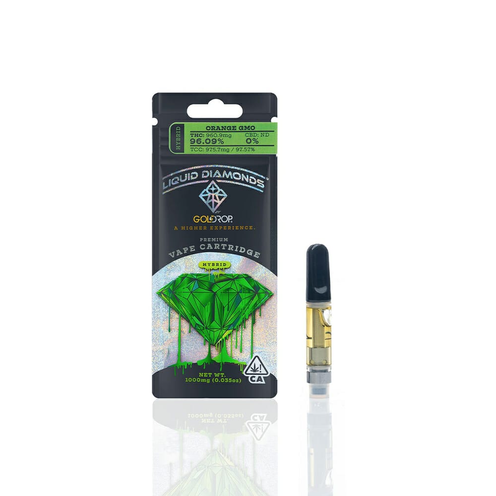 Gold Drop Liquid Diamonds Orange GMO Hybrid Vape Cartridge 1000mg | DMV ...